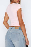 Leopard Print Star Crew Neck Slim Fitted Shirt