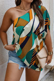 Chic Plus Size Asymmetrical One-Shoulder Blouse