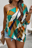 Chic Plus Size Asymmetrical One-Shoulder Blouse