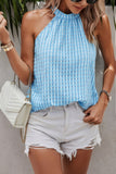 Tartan Halter Sleeveless Cut Out Back Loose Shirt