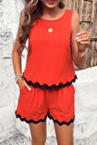 Chic Two-Piece Sleeveless Shorts Set with Pockets