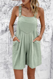 Chic Cotton Square Neck Ruched Button Romper