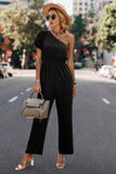 Elegant One-Shoulder High-Waist Chic Jumpsuit