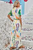 Versatile Print Button-Up Belted Jumpsuit