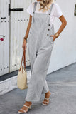 Chic Square Neck Button Accent Pocket Jumpsuit