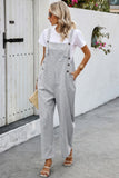 Chic Square Neck Button Accent Pocket Jumpsuit