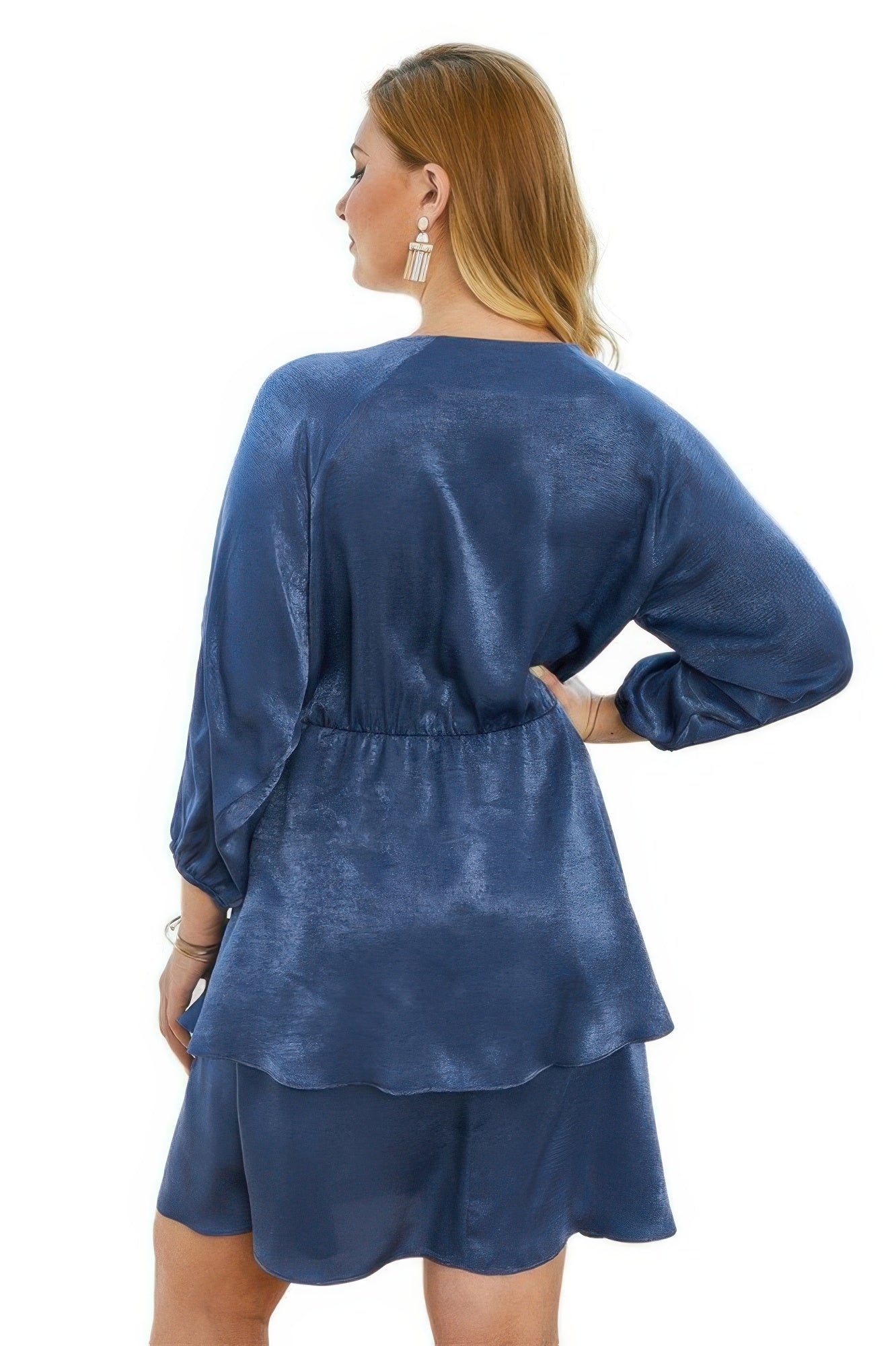 Curvy Chic V-Neck Dress with Ruffled Hem