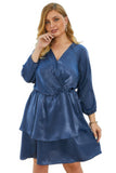 Curvy Chic V-Neck Dress with Ruffled Hem