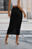 Solid Twist Wrap Sleek Assassin Skirt