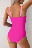 Colorblock Halter Sculpting One-Piece Swimsuit