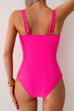 Structured Square Neck Double Strap Mesh Swimsuit