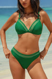 Two-Piece High-Cut Bikini with Elegant Lace Trim