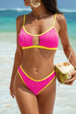 Two-Piece High-Cut Pleated Cutout Bikini Set