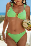 Chic Metal-Accent Two-Piece Dotted Bikini