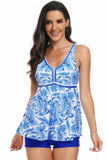 Ruffle-Trimmed Sleeveless Two-Piece Swimsuit