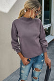 Classic Mock Neck Drop Shoulder Cozy Knit Sweater