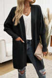 Knit Bishop Sleeve Cardigan with Pockets
