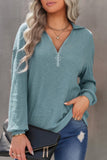 Half Zip Long Sleeve Relaxed Knit Shirt