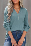 Half Zip Long Sleeve Relaxed Knit Shirt