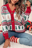 Festive Knit Button Down Relaxed Cardigan