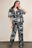 Printed Casual Wide Leg Resort Pants