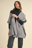 Knit Open Front Hooded Cardigan With Pocket