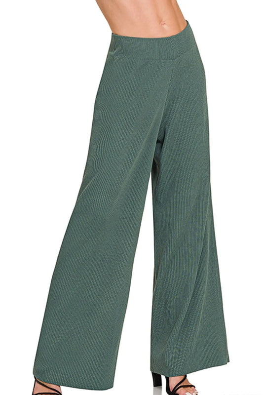 Viscose Ribbed Sweater Pants