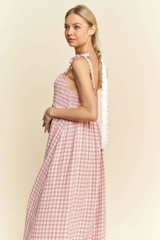 Smocked Sleeveless Maxi Cami Dress