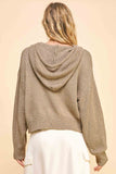 Drop Shoulder Long Sleeve Hooded Sweater