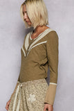 Lace Trim Ribbed Knit Cami with Button Accents