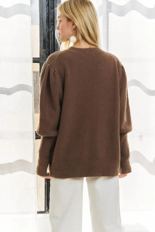 Puff Shoulder Sweater