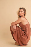 Side Button Midi Cami Dress