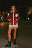 M Bomber Varsity Jacket with Patch Detail