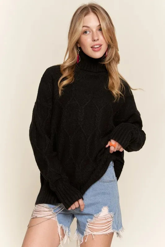 Braid Diamond Pattern Sweater