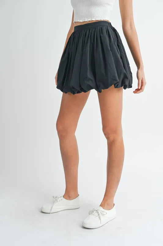 Poplin Bubble Mini Skirt