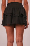 Riffled Tiered Layers Activewear Skirt with Shorts
