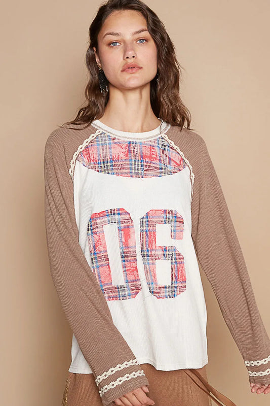 Retro Number 06 Raglan Sleeve Shirt