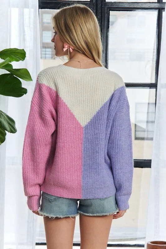 Colorblock Comfy Sweater Top