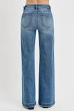 High Rise Adjustable Waist Wide Leg Tummy Control Jeans