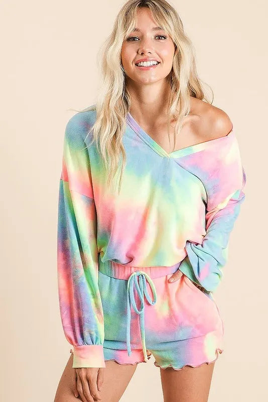 Tie Dye French Terry Top and Shorts Set