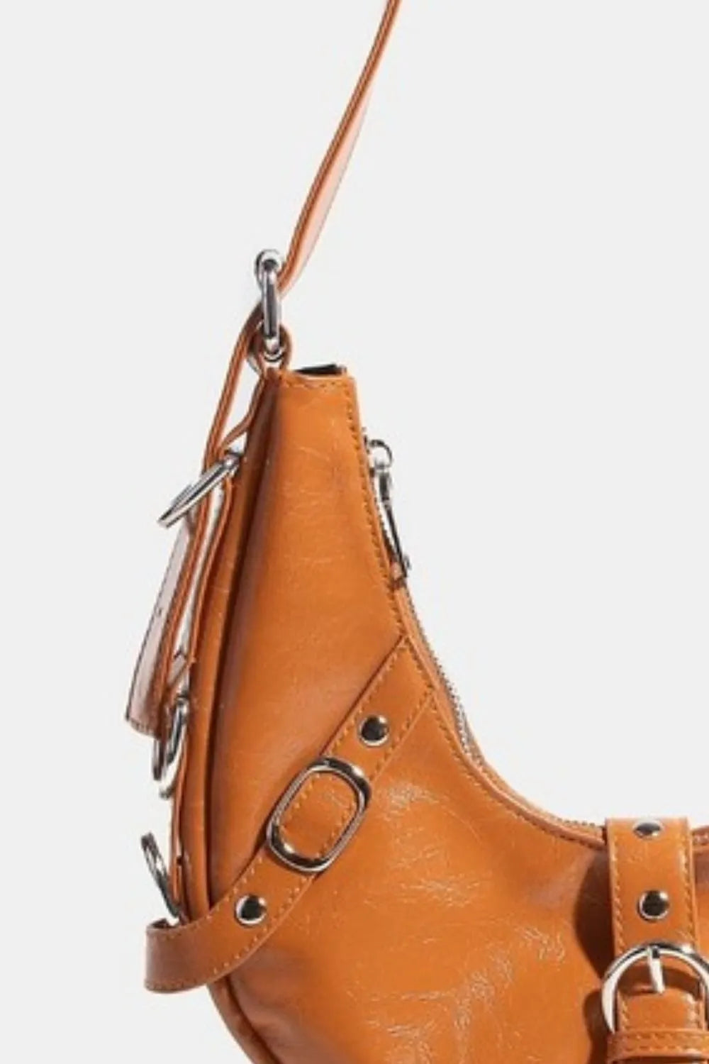 Multi Belt Strap Accent Shoulder Bag