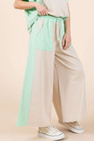 Mittoshop Color Block Wide Leg  Pants