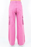 Drawstring Wide Leg Cargo Pants