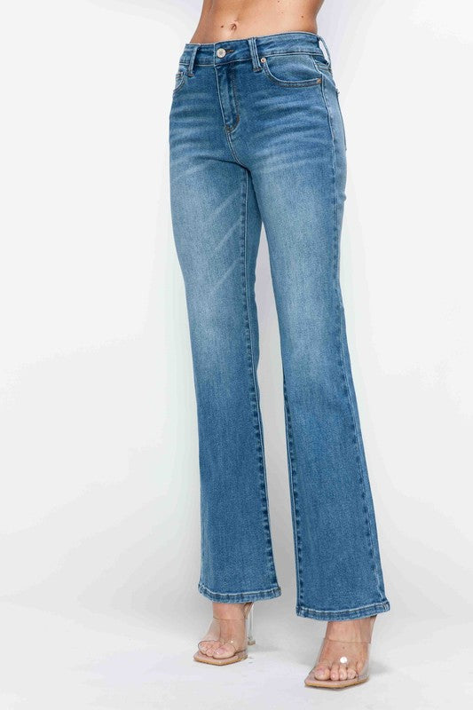 Full Size Cat's Whiskers Mid Rise Bootcut Jeans