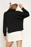 Raw Hem Long Sleeve Collared Top for Chic Style
