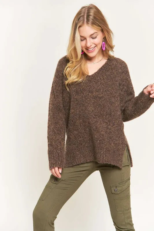 Two Tone Sweater Tunic Top