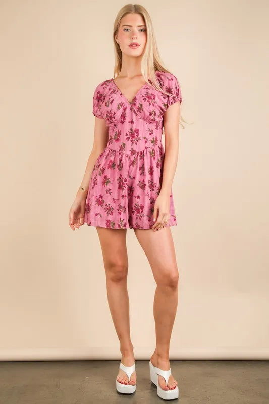 Floral Printed Ruffle Romper
