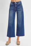 High-Rise Cropped Wide Leg Denim Pants