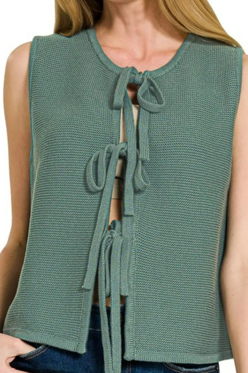 Tie Front Sweater Vest