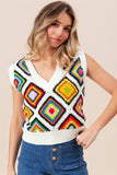 Retro Crochet Diamond Knit Vest